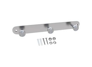 4063758202030 - Garderobenleiste Modell a - 3 Haken - Kleiderhaken Garderobe Edelstahl - grey