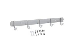 4063758202207 - Garderobenleiste Modell d - 5 Haken - Kleiderhaken Garderobe Edelstahl - grey