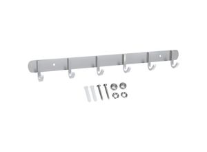 4063758202214 - Garderobenleiste Modell d - 6 Haken - Kleiderhaken Garderobe Edelstahl - grey