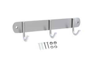 4063758202238 - - Garderobenleiste Modell e - 3 Haken - Kleiderhaken Garderobe Edelstahl - grey