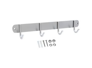 4063758202245 - Garderobenleiste Modell e - 4 Haken - Kleiderhaken Garderobe Edelstahl - grey