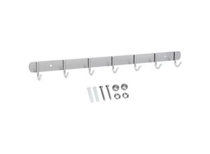 4063758202276 - Garderobenleiste Modell E - 7 Haken - Kleiderhaken Garderobe Edelstahl - grey