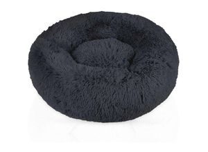 4063758219250 - Haustierbett in Dunkel Grau Durchmesser 60 cm - Weiches rundes rutschfestes Hundebett Katzenbett Kissen komfortables Hundesofa Katzensofa für Hunde