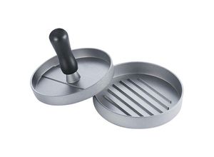 4063758251083 - praktische Hamburger Presse in Grau mit 115 cm Durchmesser - Zum Grillen Campen für Zuhause und Caterer - grey