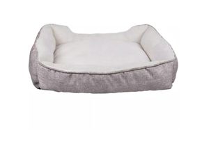 4063758251243 - Haustierbett in Grau - 60 x 47 x 13 cm - Weiches rutschfestes Hundebett Katzenbett Kissen komfortables Hundesofa Katzensofa für Hunde und Katzen