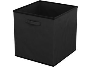 4063758254855 - - 6x faltbare Aufbewahrungs-Stoffbox in Schwarz - Sammelbox zum Kombinieren mit Schränken oder Regalen - black