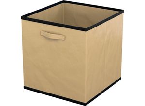 4063758254886 - 6x faltbare Aufbewahrungs-Stoffbox in Beige - Sammelbox zum Kombinieren mit Schränken oder Regalen - beige