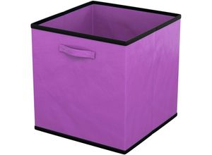 4063758254909 - - 6x faltbare Aufbewahrungs-Stoffbox in Lila - Sammelbox zum Kombinieren mit Schränken oder Regalen - purple