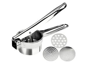 4063758277199 - Edelstahl Kartoffelstampfer Spätzlepresse in Silber für Küche Restaurant und Catering - grey - Intirilife