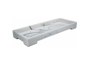 4063758318939 - Aufbewahrungstablett WC-Ablage Servierbrett in Marmor Weiß aus Kunstharz - 295 x 112 x 3 cm - Ein stilvoller Schutz von Oberflächen und Organizer