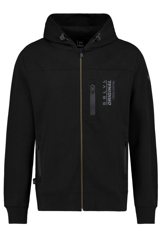 4063813650080 - Mens Sweatjacket Kapuzenjacke schwarz in L