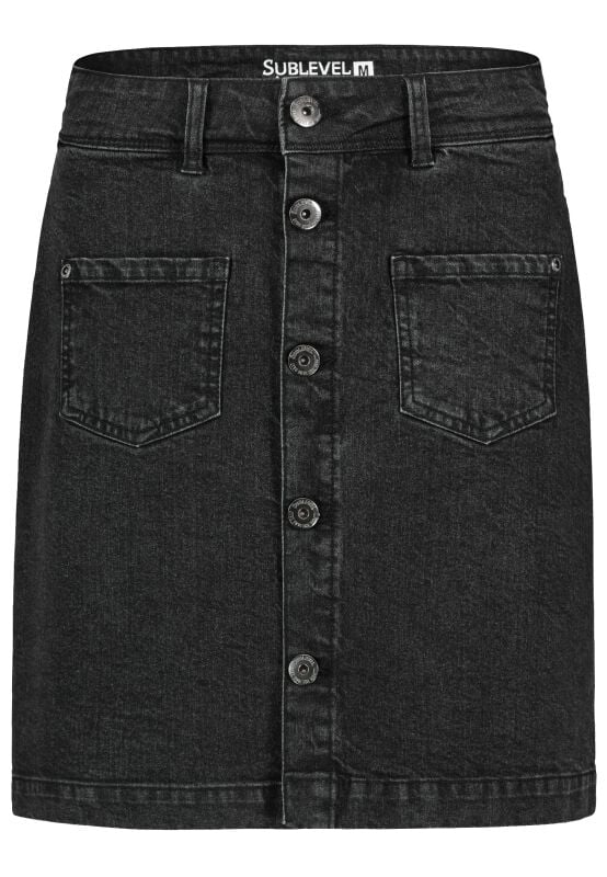 4063813719756 - Ladies Denim Skirt Mittellanger Rock anthrazit in L