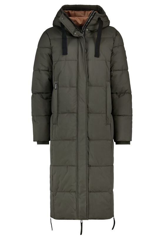 4063813738474 - EXTRA LONG PUFFER COAT WITH ZIPPERS AT SIDE Wintermantel grün in XXL