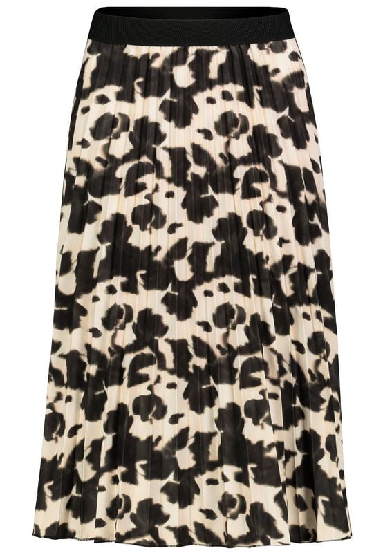 4063813951958 - Ladies plissee skirt Langer Rock schwarz weiß in S-M