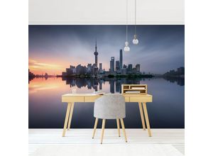 4063873175851 - Micasia - Fototapete - Shanghai Skyline Morgenstimmung - Fototapete Breit Größe HxB 290cm x 432cm