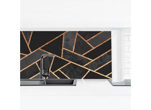 4063874105840 - Micasia - Küchenrückwand - Schwarze Dreiecke Gold Größe HxB 40x140cm Material Smart