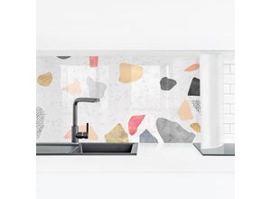 4063874106403 - Micasia - Küchenrückwand - Weißer Terrazzo mit Goldsteinchen Größe HxB 40x140cm Material Smart