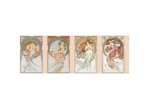 4063909008832 - - Alfons Mucha Poster Jugendstil Die Vier Künste Die Poesie die Malerei die Musik und der Tanz