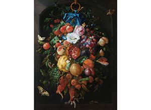 4063909059896 - - Jan Davidsz de Heem Kunstdruck Festoon of Fruit and Flowers Girlande von Früchten und Blumen Papier 250 gr matt