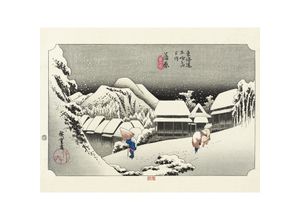 4063909077296 - - Hiroshige Kunstdruck Kanbara Night Snow Papier 250 gr matt