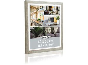 4063909177057 - - Posterrahmen 40 x 50 cm Holzdekor Driftwood mit Rückwand und bruchsicherem pvc Glas Profilbreite 30mm