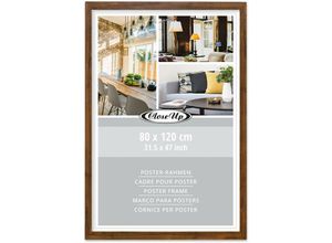 4063909341380 - - Posterrahmen 80 x 120 cm Eiche dunkel 100 % mdf mit Rückwand und bruchsicherem pvc Glas