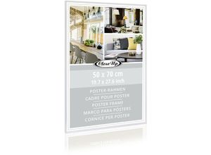 4063909344459 - Posterrahmen 50 x 70 cm Kunststoff weiß mit Rückwand PVC-Scheibe (unzerbrechlich) Profilbreite 12 mm