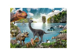 4063909368202 - - Dinosaurier xxl Poster 250 gr Papier 100 x 140 cm Folienkaschiert (Mit einer abwaschbaren & glänzenden Folie beschichtet)