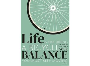 4063909428654 - - Life Is Like Riding a Bicycle Kunstdruck 250 gr Papier matt Design Frau Febra & Herr Hutsauger