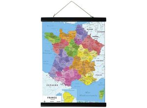 4063909451294 - - Carte de France 2017 Poster + Magnetische Posterleiste 61 cm Paar Kunststoff schwarz mit Aufhängedraht