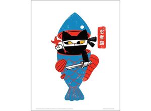 4063909454615 - - Neko Ninja Kunstdruck ppmid Threadless Design