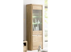 4063912085110 - 58 Aufm Kessel - Standvitrine Massivholz Ianka 63x198x41 Vitrine Wildeiche Bianco geölt 20011