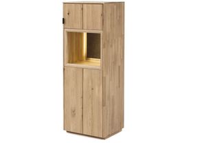 4063912085363 - Vitrine Massivholz Idalia 50x140x42 Standvitrine Wildeiche Bianco geölt Granit 20031