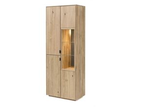 4063912085394 - 58 Aufm Kessel - Vitrinenschrank Massivholz Idalia 75x203x42 Vitrine Wildeiche Bianco geölt Granit 20034