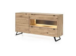 4063912085431 - Sideboard Massivholz Idalia 183x93x45 Anrichte Wildeiche Bianco geölt Granit 20038