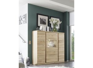 4063912086377 - 58 Aufm Kessel - Highboard Teilmassiv Ianisha 138x140x41 Anrichte Wildeiche Bianco geölt 20120