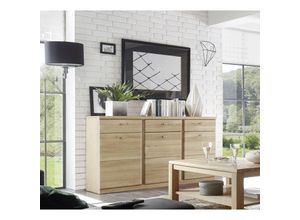 4063912086384 - 58 Aufm Kessel - Sideboard Teilmassiv Ianisha 158x90x41 Anrichte Wildeiche Bianco geölt 20121