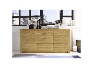 4063912087701 - Sideboard Janel 163x80x42 Anrichte Wild Eiche Asteiche massiv geölt 10064