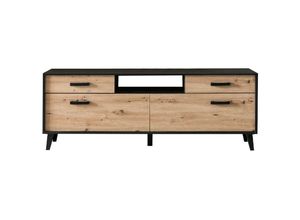 4063912088029 - 58 Aufm Kessel - TV-Unterschrank Jaida 186x68x39 Lowboard Schwarz Artisan 10096