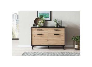 4063912088104 - 58 Aufm Kessel - Sideboard Jaida 125x85x39 Anrichte Schwarz Artisan 10104