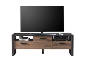 4063912088388 - 58 Aufm Kessel - TV-Unterschrank Jami 180x63x43 Lowboard Schwarz-Okapi Nuss Okapi Nuss 10132