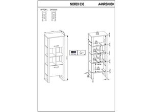 4063912088418 - 58 Aufm Kessel - Stauraumelement Jami 62x163x39 Stauraumschrank Schwarz-Okapi Nuss Okapi Nuss 10135