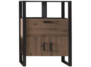 4063912088432 - 58 Aufm Kessel - Barschrank Jami 100x133x39 Barfachelement Schwarz-Okapi Nuss Okapi Nuss 10137