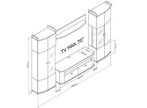 4063912088708 - 58 Aufm Kessel - Wohnkombination Jandy 320x200x46 Wohnwand (4-tlg) Weiß Anthrazit Weiß HG Anthrazit hg 10164