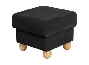 4063912101834 - Hocker Kasha Bezug Veloursstoff Buche natur   schwarz 22263