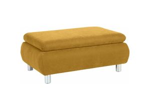 4063912110416 - Hocker Kaye Bezug Veloursstoff Metallfuß verchromt   mais 23121