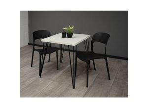 4063912119341 - Bartisch Eirena 70x70x75 schwarz matt weiß matt lack 14489