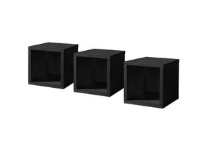 4063912124819 - 58 Aufm Kessel - Hängeregal Erna 32x32x32 Flamed Wood Black 14736