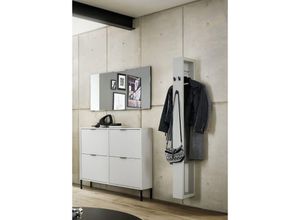 4063912126271 - Garderobe Erna 163x32x187 Kreidegrau matt Lack 90108