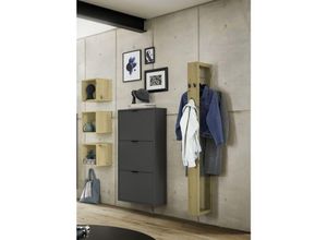 4063912126295 - Garderobe Erna 166x32x187 Anthrazit matt Lack 90110